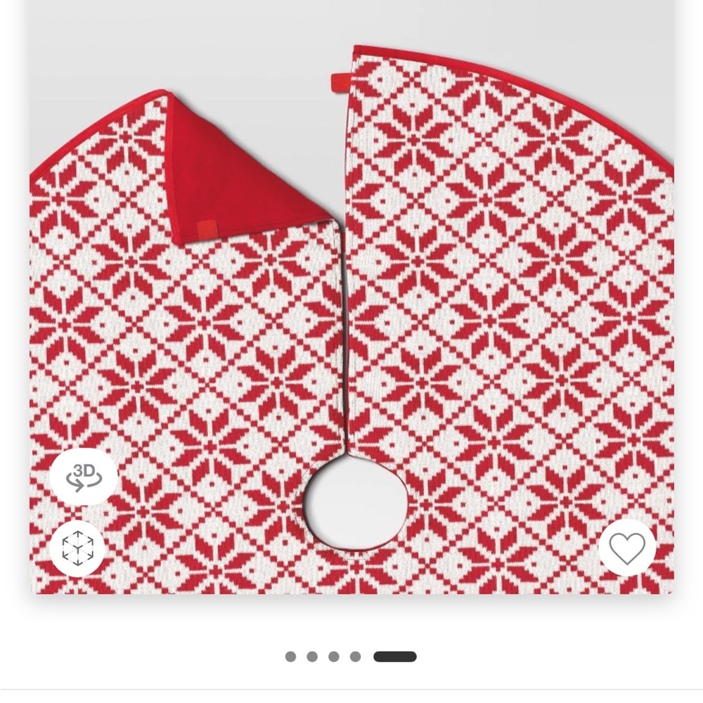 48" Knit Fair Isle Snowflakes Christmas Tree Skirt White/Red - Wondershop™ - Picture 5 of 5